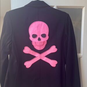 Black Blazer with Pink Skull Design worn only once